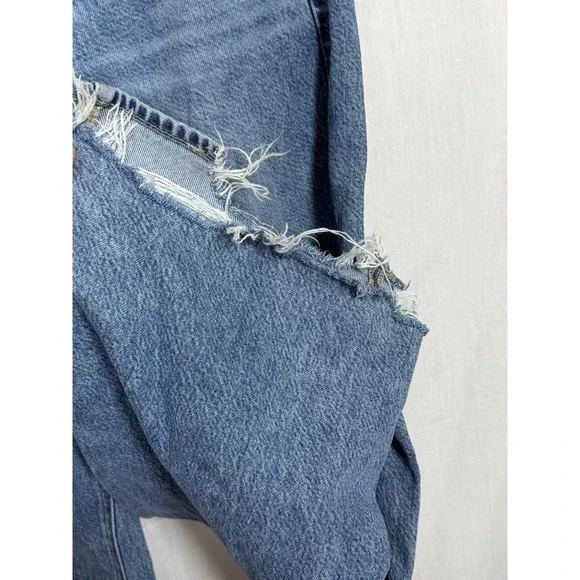 American Eagle Super High Rise Baggy Wide Leg Jean Women Size 6 Light Blue 28x30 - Picture 4 of 12